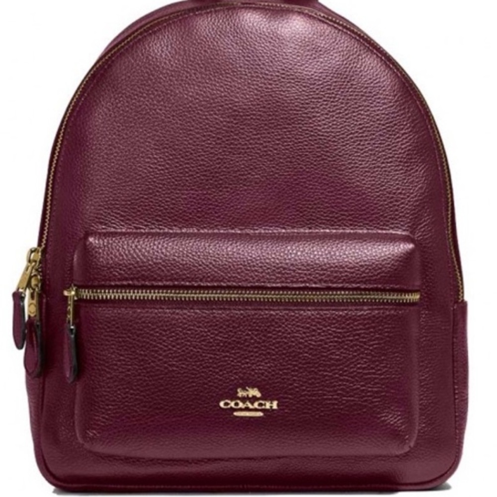 Coach Maroon Leather Backpack